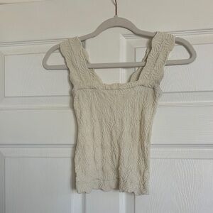 Cream Textured Tank Top